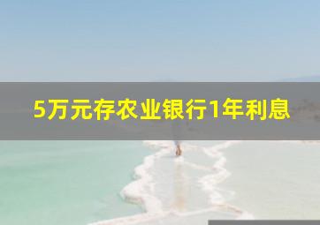 5万元存农业银行1年利息