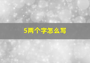 5两个字怎么写