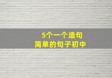 5个一个造句简单的句子初中