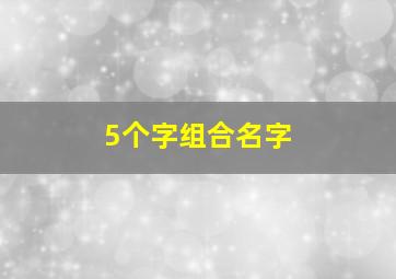 5个字组合名字