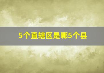 5个直辖区是哪5个县