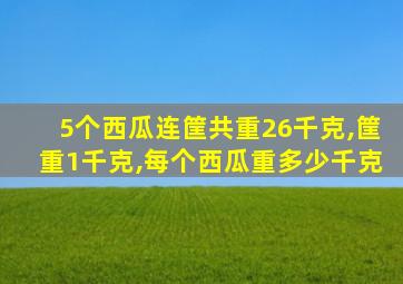 5个西瓜连筐共重26千克,筐重1千克,每个西瓜重多少千克