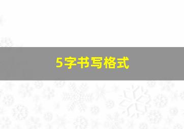 5字书写格式