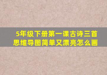 5年级下册第一课古诗三首思维导图简单又漂亮怎么画