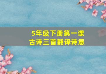 5年级下册第一课古诗三首翻译诗意