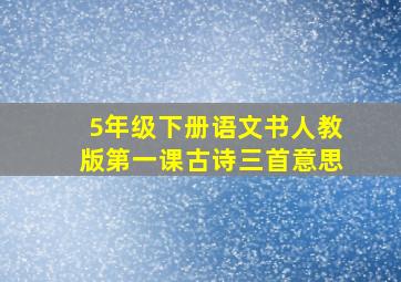 5年级下册语文书人教版第一课古诗三首意思