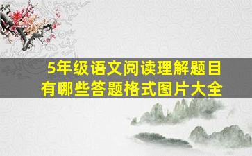 5年级语文阅读理解题目有哪些答题格式图片大全