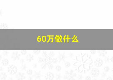 60万做什么