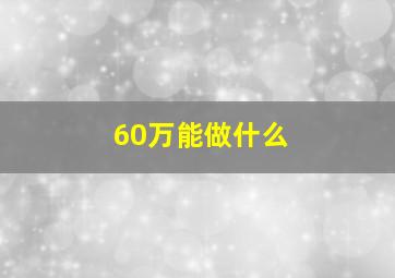 60万能做什么