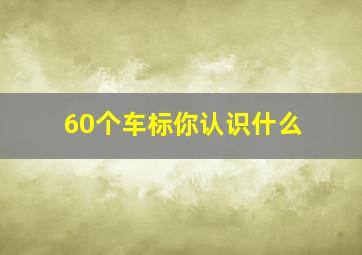 60个车标你认识什么