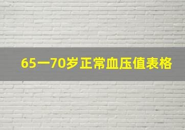 65一70岁正常血压值表格