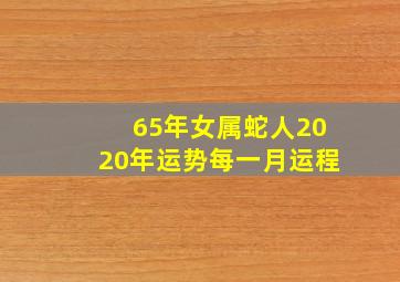 65年女属蛇人2020年运势每一月运程