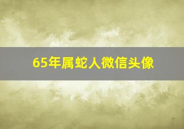 65年属蛇人微信头像