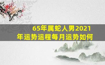 65年属蛇人男2021年运势运程每月运势如何