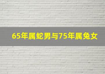 65年属蛇男与75年属兔女