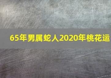 65年男属蛇人2020年桃花运