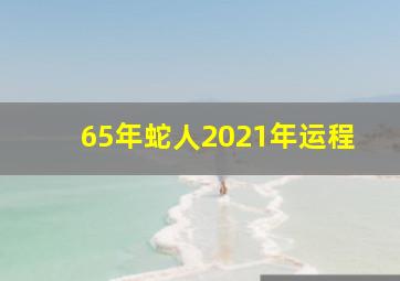 65年蛇人2021年运程