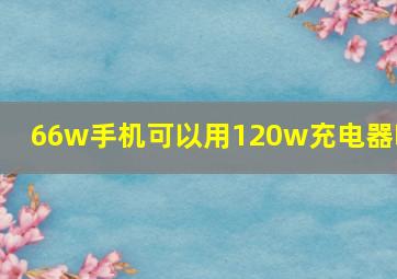 66w手机可以用120w充电器吗