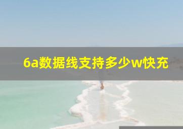 6a数据线支持多少w快充