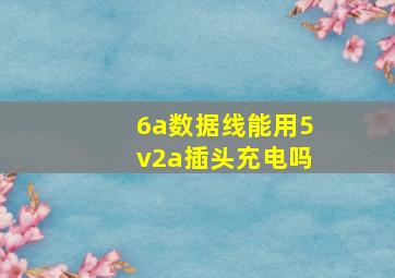 6a数据线能用5v2a插头充电吗