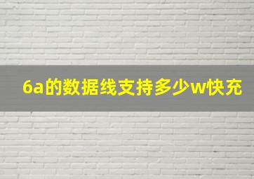 6a的数据线支持多少w快充