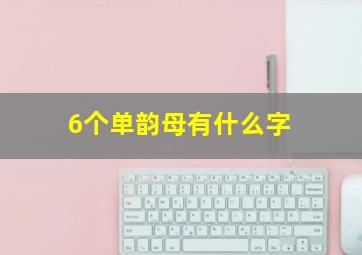 6个单韵母有什么字