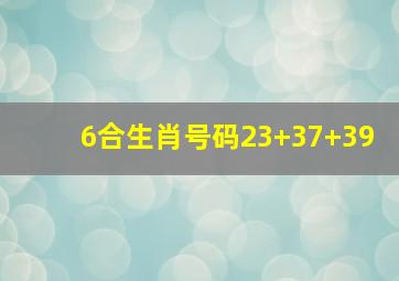 6合生肖号码23+37+39