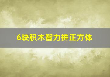 6块积木智力拼正方体