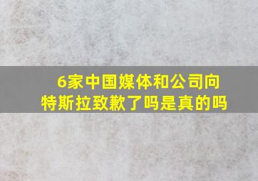 6家中国媒体和公司向特斯拉致歉了吗是真的吗