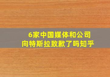 6家中国媒体和公司向特斯拉致歉了吗知乎