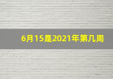 6月15是2021年第几周