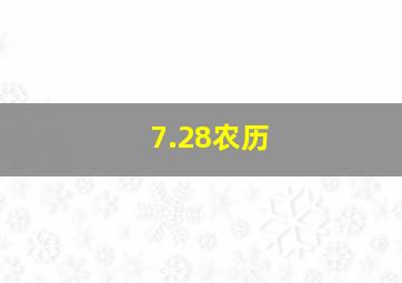 7.28农历