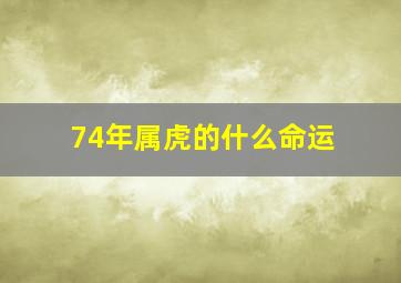 74年属虎的什么命运