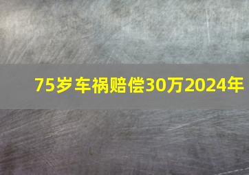 75岁车祸赔偿30万2024年