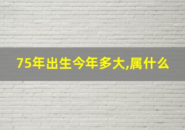 75年出生今年多大,属什么