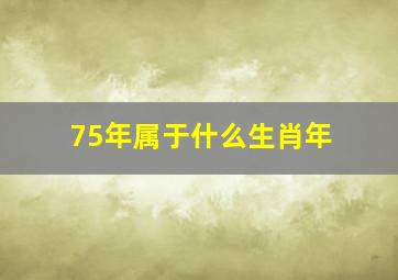 75年属于什么生肖年