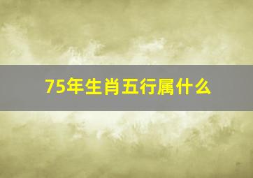 75年生肖五行属什么