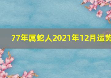 77年属蛇人2021年12月运势