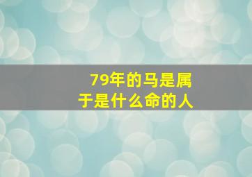 79年的马是属于是什么命的人