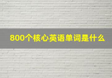 800个核心英语单词是什么