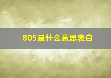 805是什么意思表白