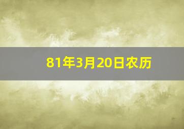 81年3月20日农历