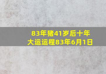 83年猪41岁后十年大运运程83年6月1日