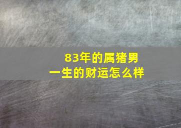 83年的属猪男一生的财运怎么样