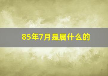 85年7月是属什么的