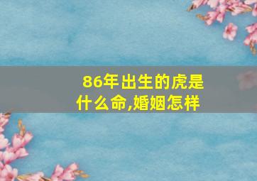 86年出生的虎是什么命,婚姻怎样