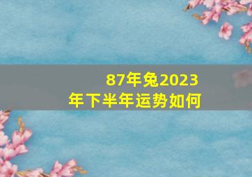 87年兔2023年下半年运势如何