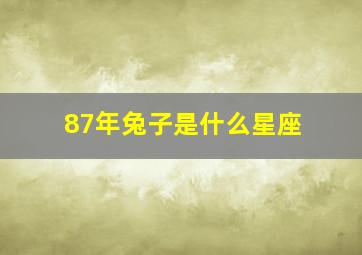 87年兔子是什么星座