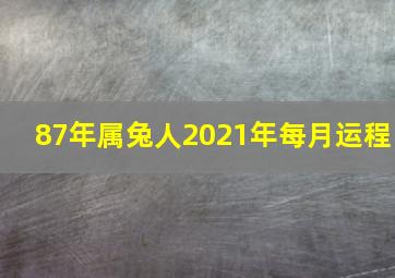 87年属兔人2021年每月运程