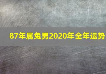 87年属兔男2020年全年运势